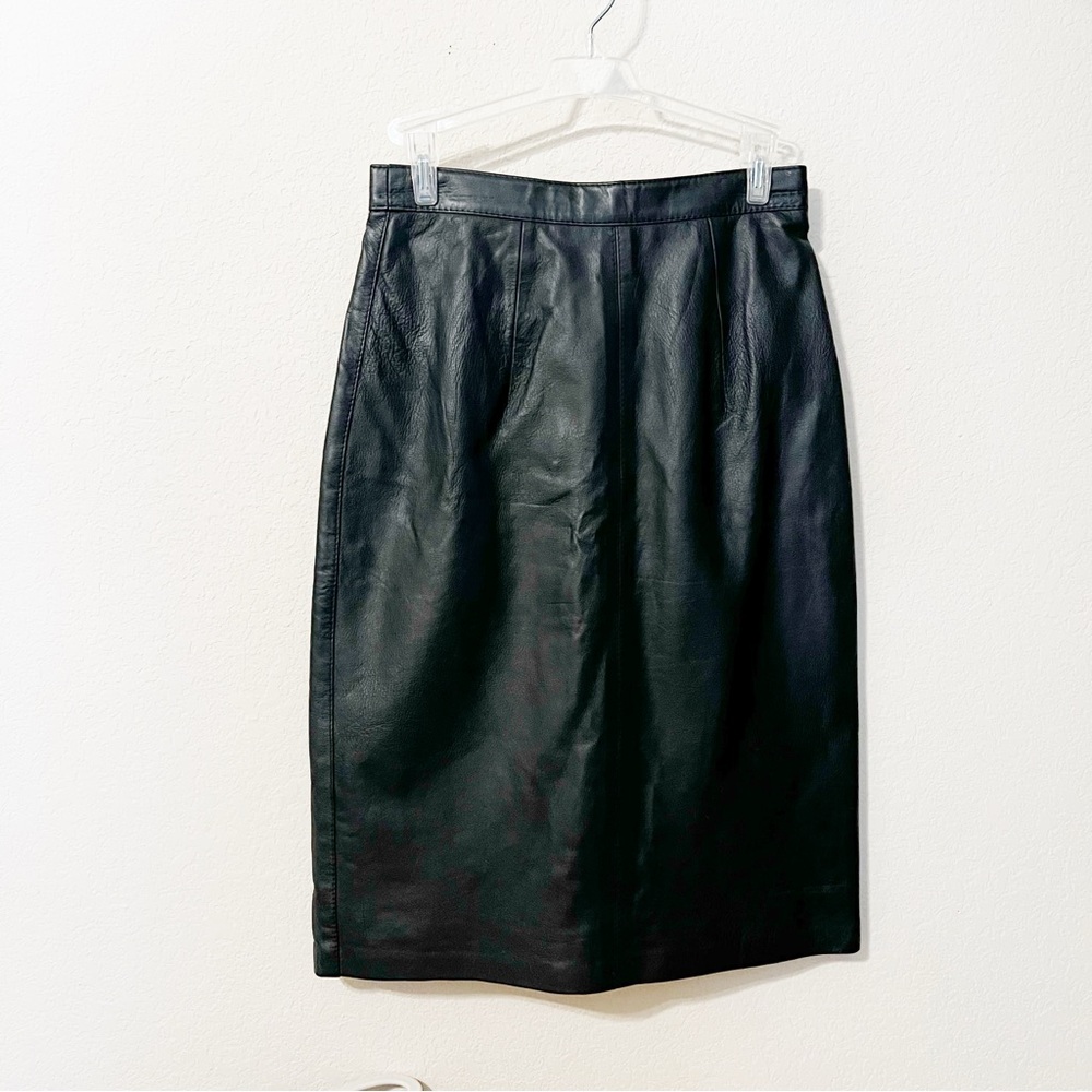 Vintage Black Leather Skirt
